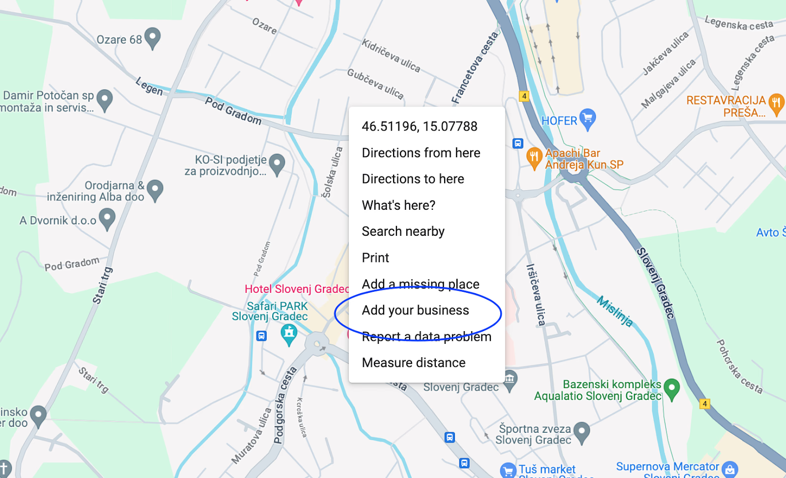 Claim your business and fill in the