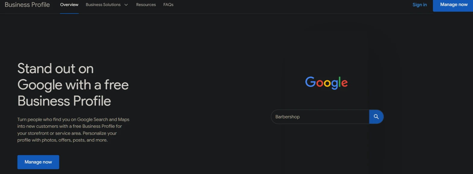 Claim your business and fill in the