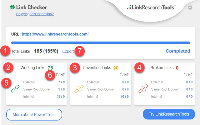 Free backlink checker by LRT