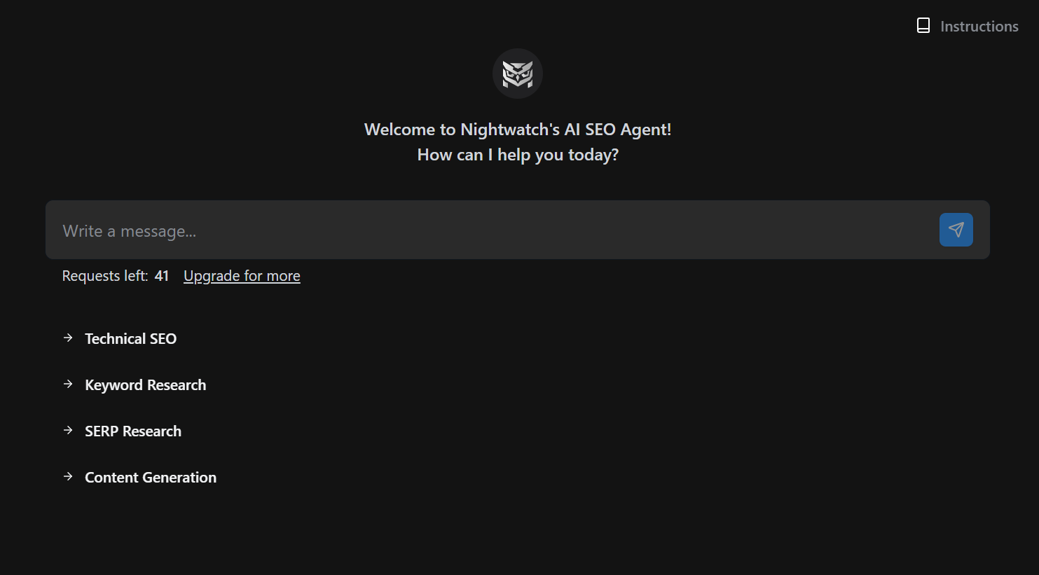 Nightwatch's SEO agent
