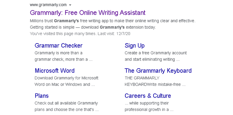 A couple of meta description examples that are