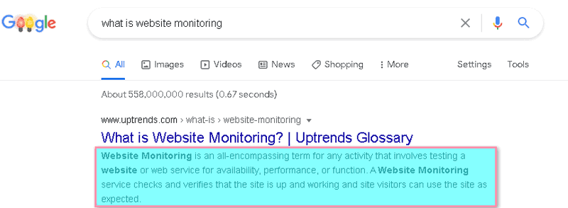 A couple of meta description examples that are