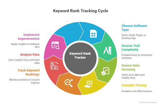 color-wheel-showing-top-features-to-look-for-in-a-keyword-rank-checker