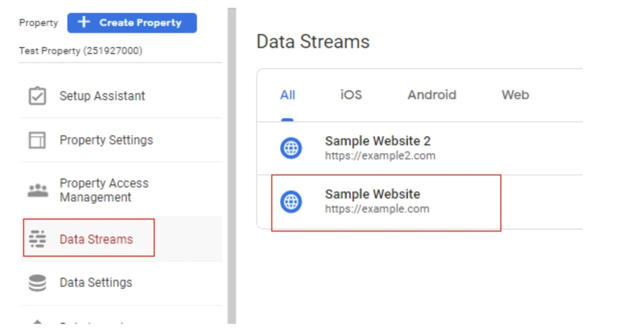 Configuring data streams