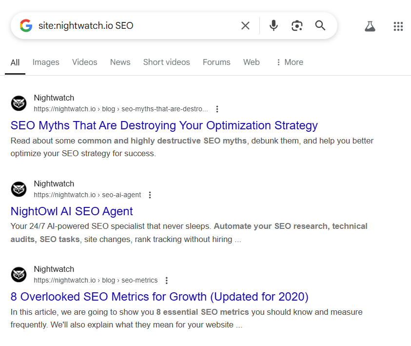 how to find internal links with google search operators