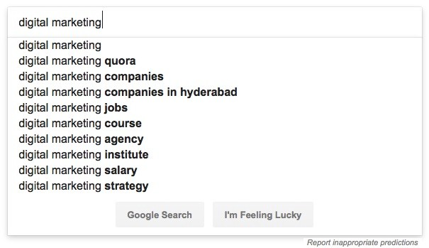Long tail keywords