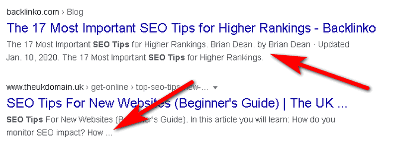Meta description must be short