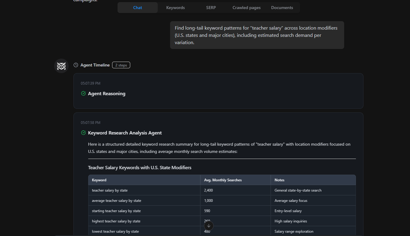 screenshot-of-nightowl-ai-seo-agent-generating-long-tail-keyword-patterns-for-teacher-salary-across-location-modifiers