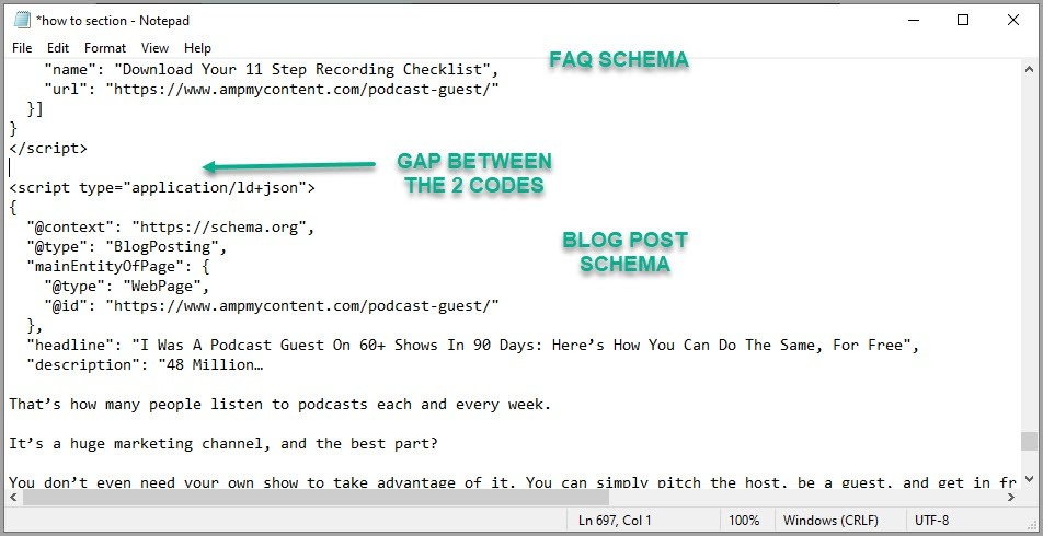 Step create the schema markup