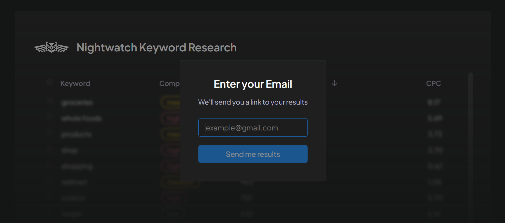 typing-your-email-address-in-a-keyword-research-tool